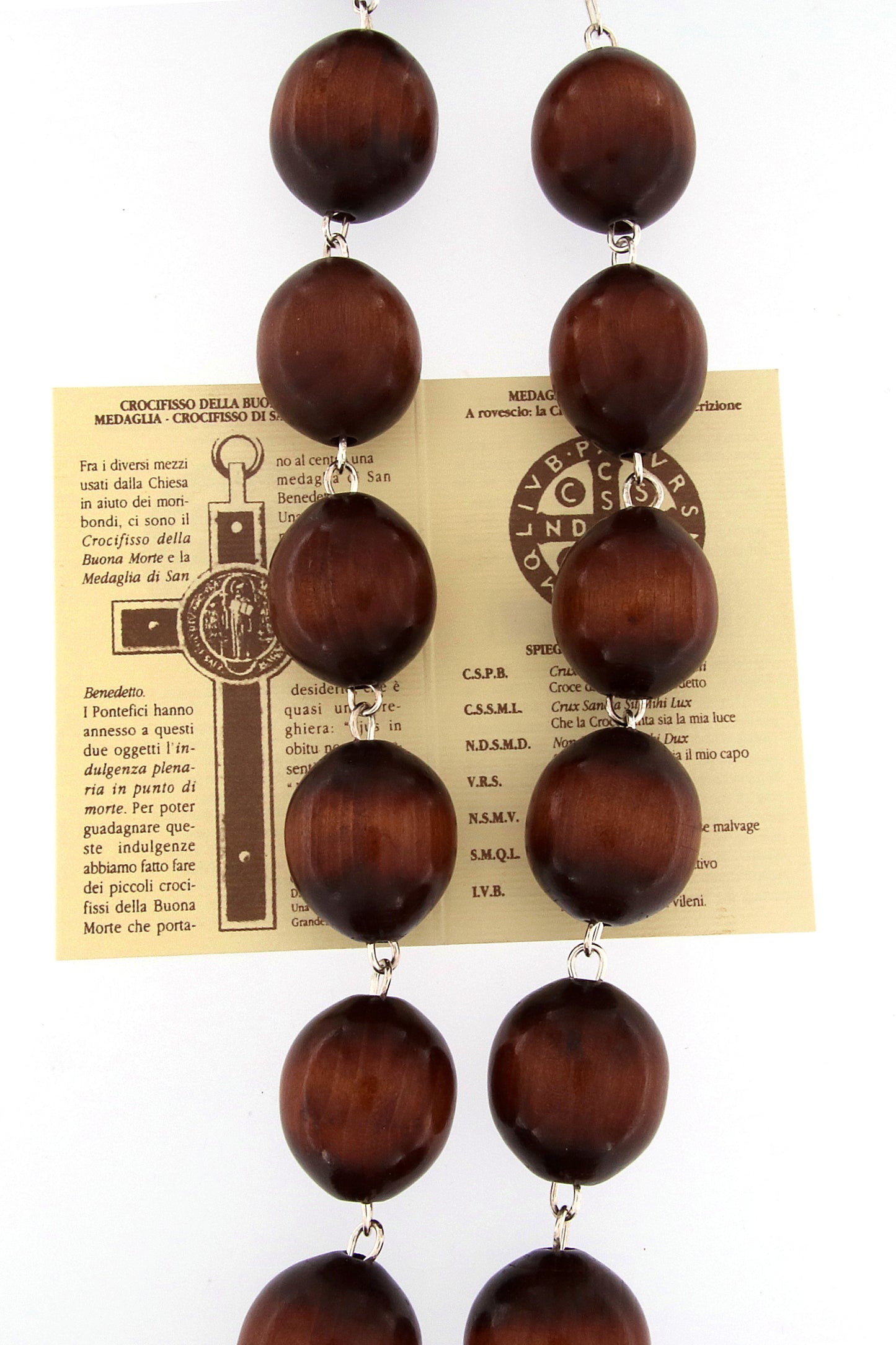 Rosario capoletto San Benedetto in legno, grani 3 cm