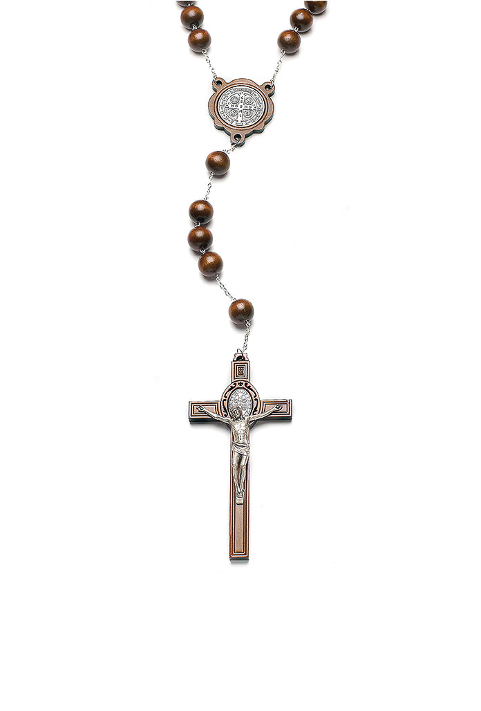 Rosario capoletto San Benedetto in legno, grani 2,5 cm