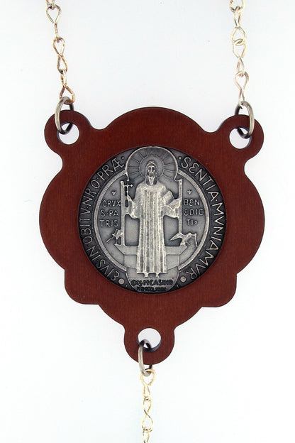 Rosario capoletto San Benedetto in legno, grani 2,5 cm