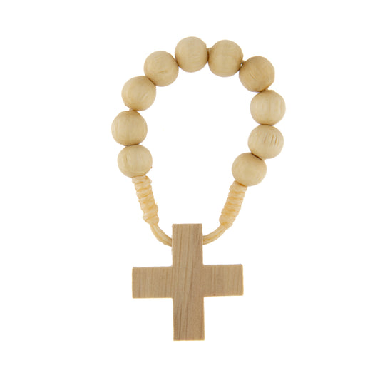 Decina del Rosario in corda grani in legno 6 mm