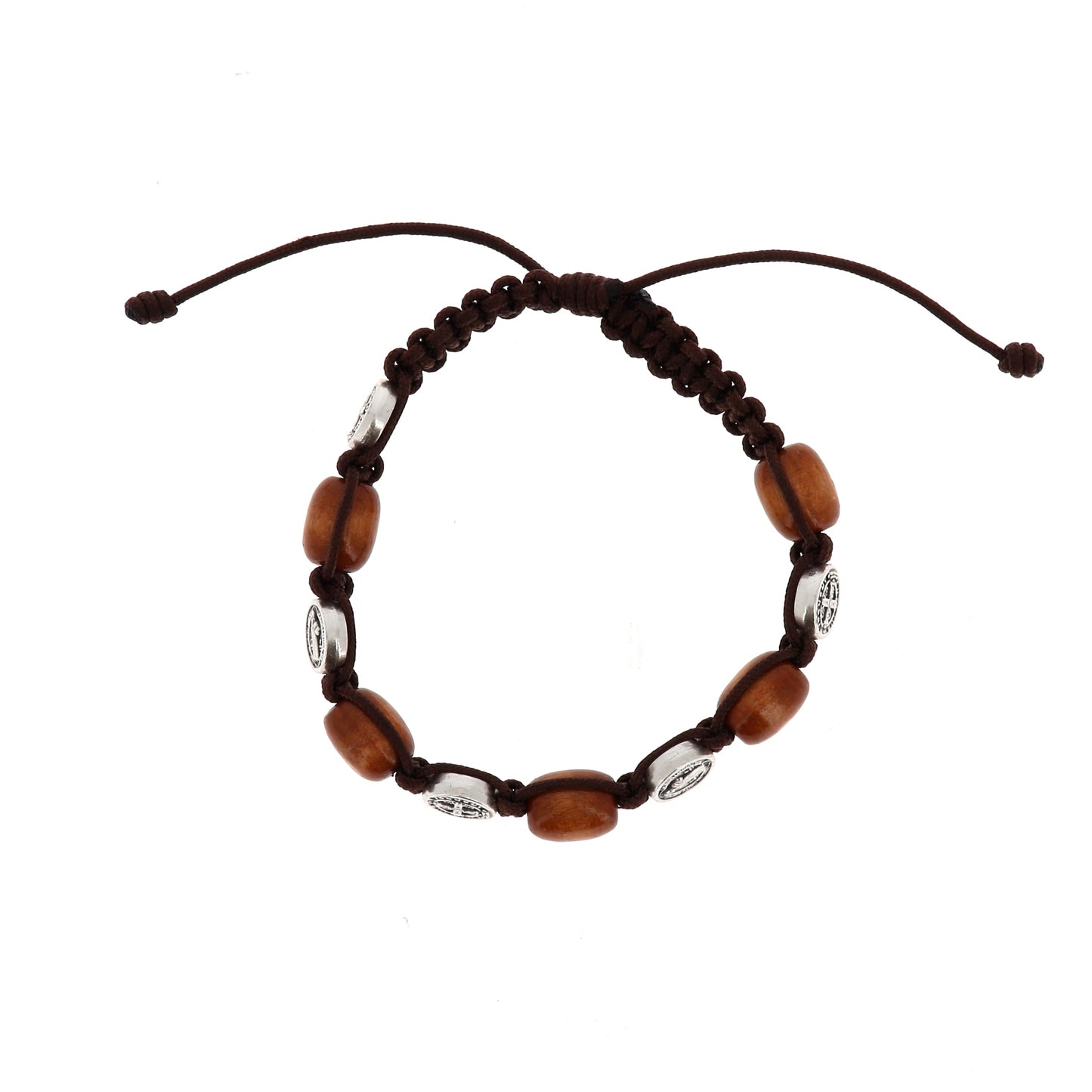 Bracciale decina san Benedetto in corda e grani 11 mm