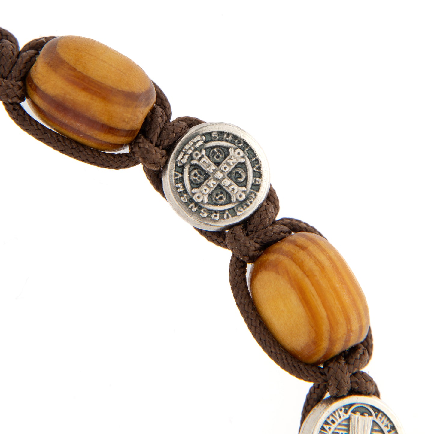 Bracciale decina san Benedetto in corda e grani 11 mm