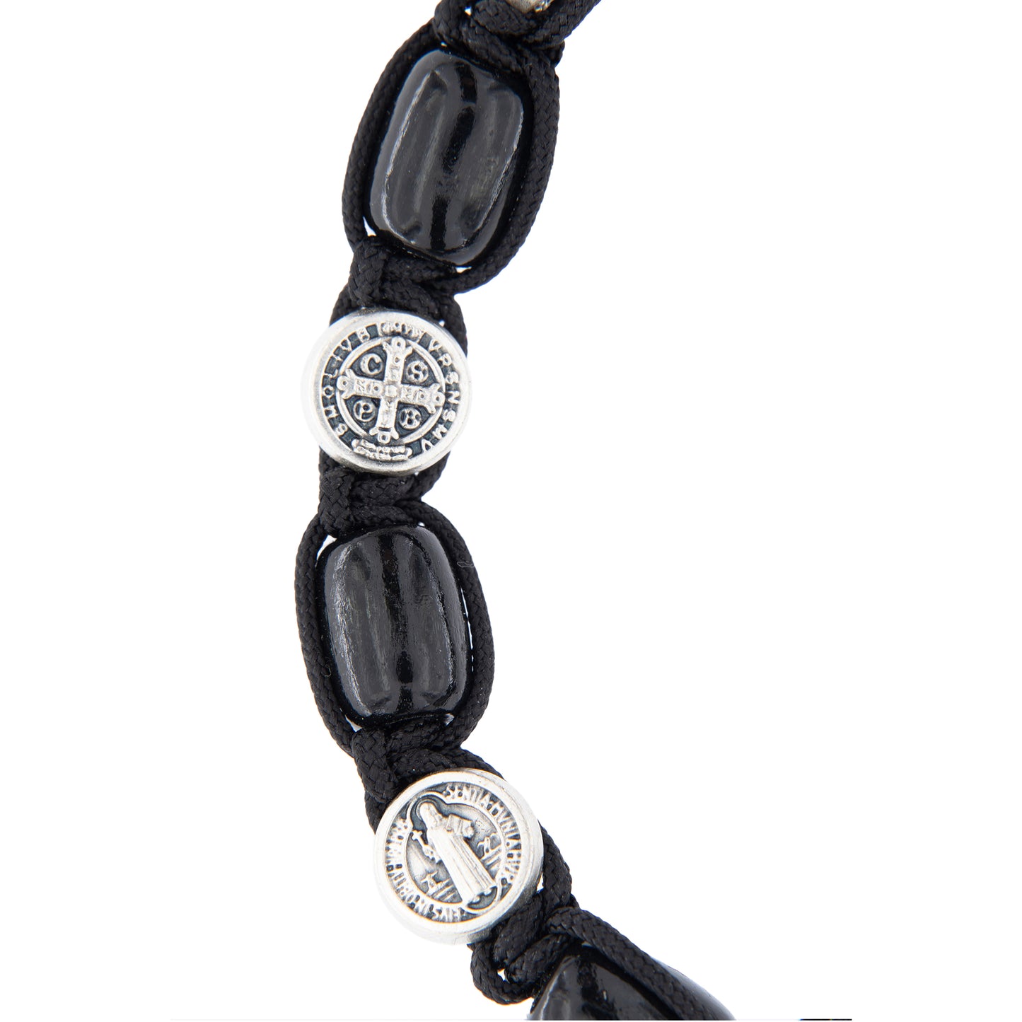Bracciale decina san Benedetto in corda e grani 11 mm