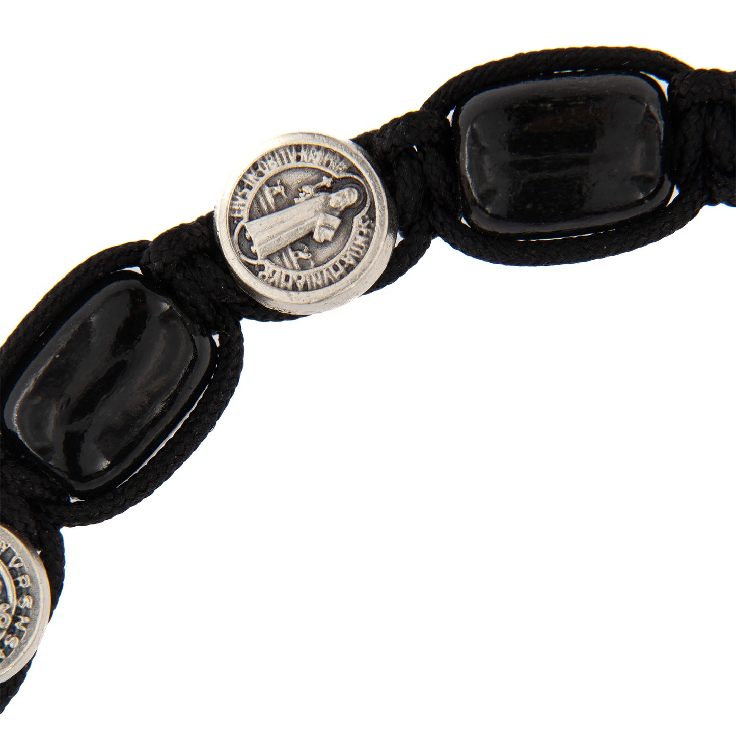 Bracciale decina san Benedetto in corda e grani 11 mm