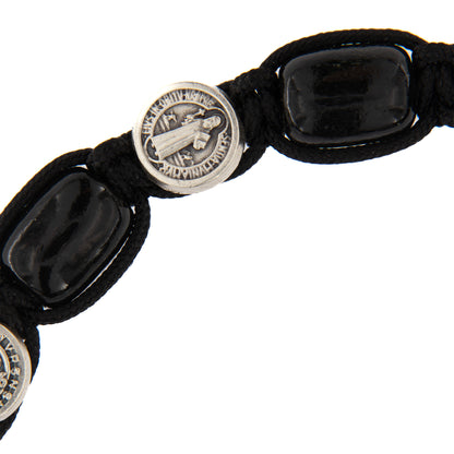 Bracciale decina san Benedetto in corda e grani 11 mm