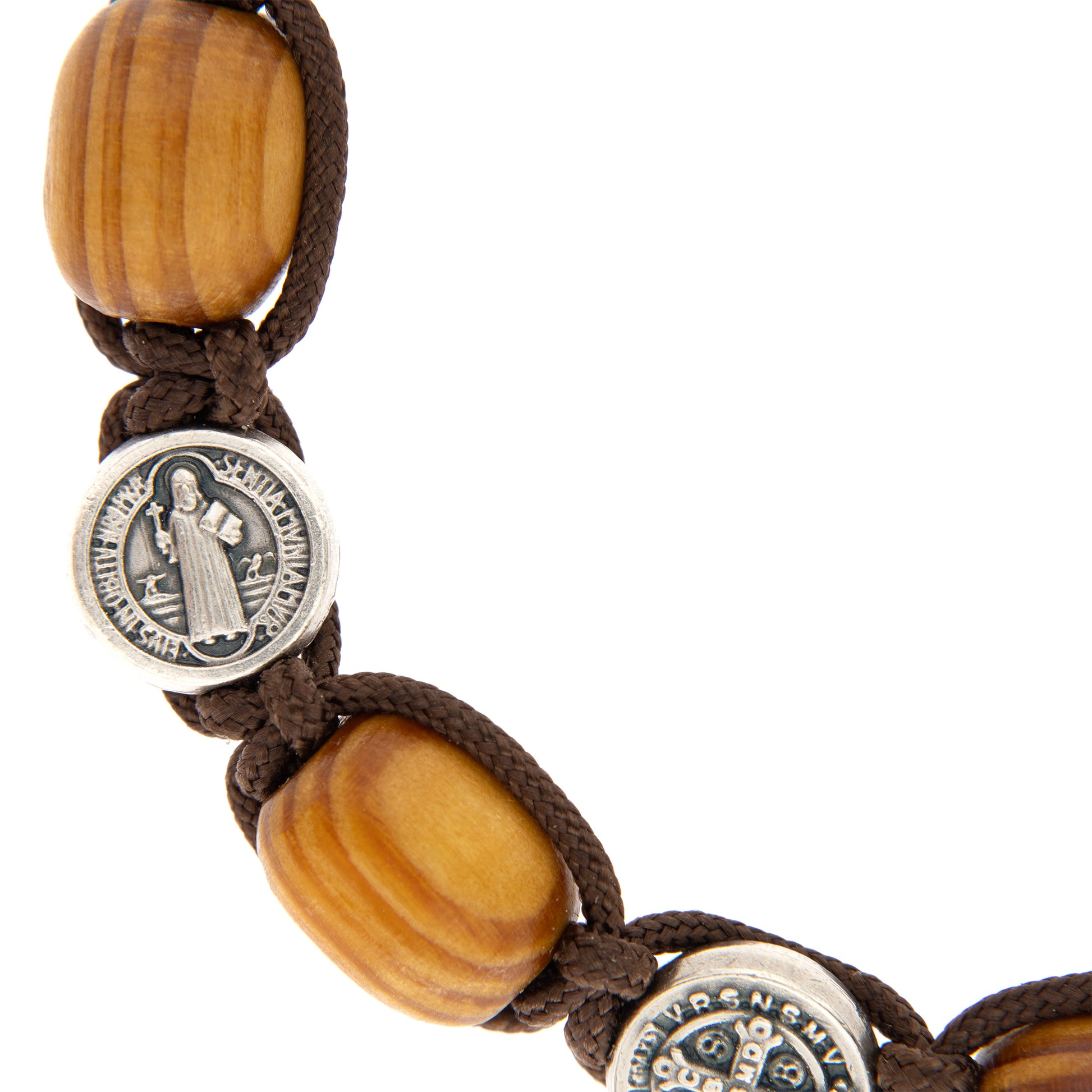 Bracciale decina san Benedetto in corda e grani 11 mm