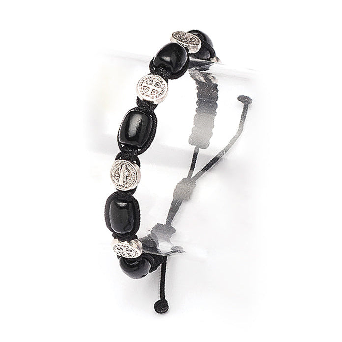 Bracciale decina san Benedetto in corda e grani 11 mm