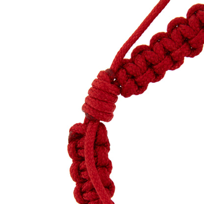 Bracciale decina Divina Misericordia in corda e grani legno rosso 11 mm