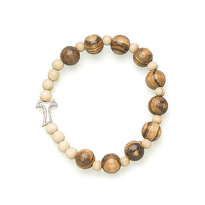 Bracciale decina elastico grani in legno 10 mm