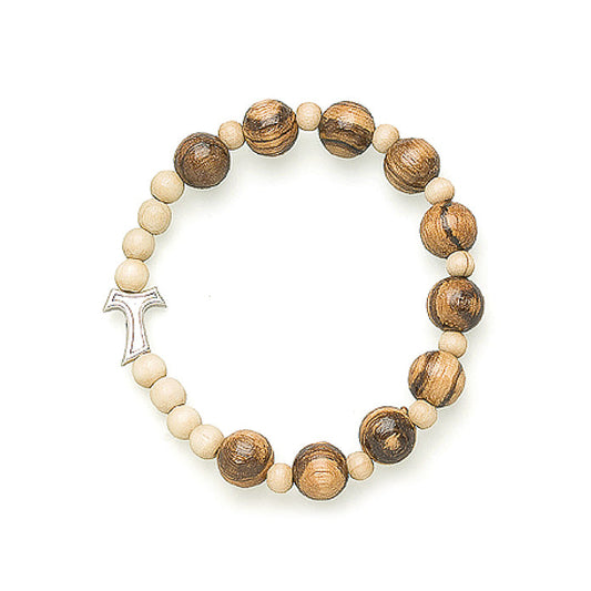 Bracciale decina elastico grani in legno 10 mm
