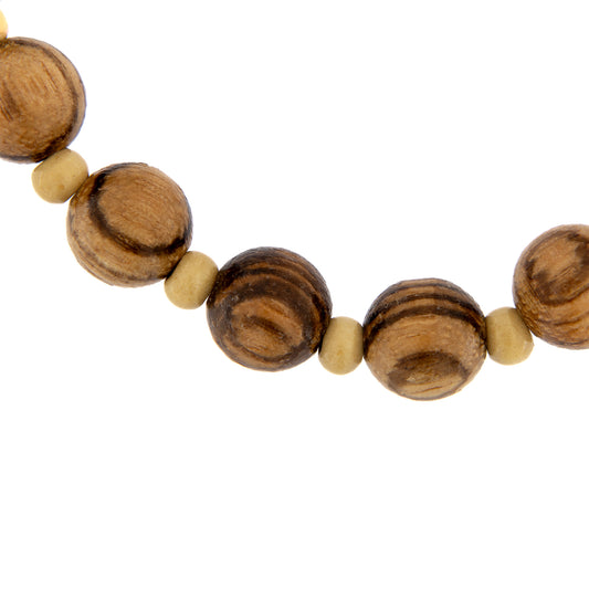 Bracciale decina elastico grani in legno 10 mm