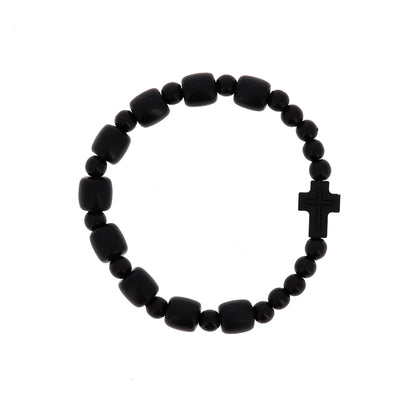 Bracciale decina elastico grani in legno 8 mm