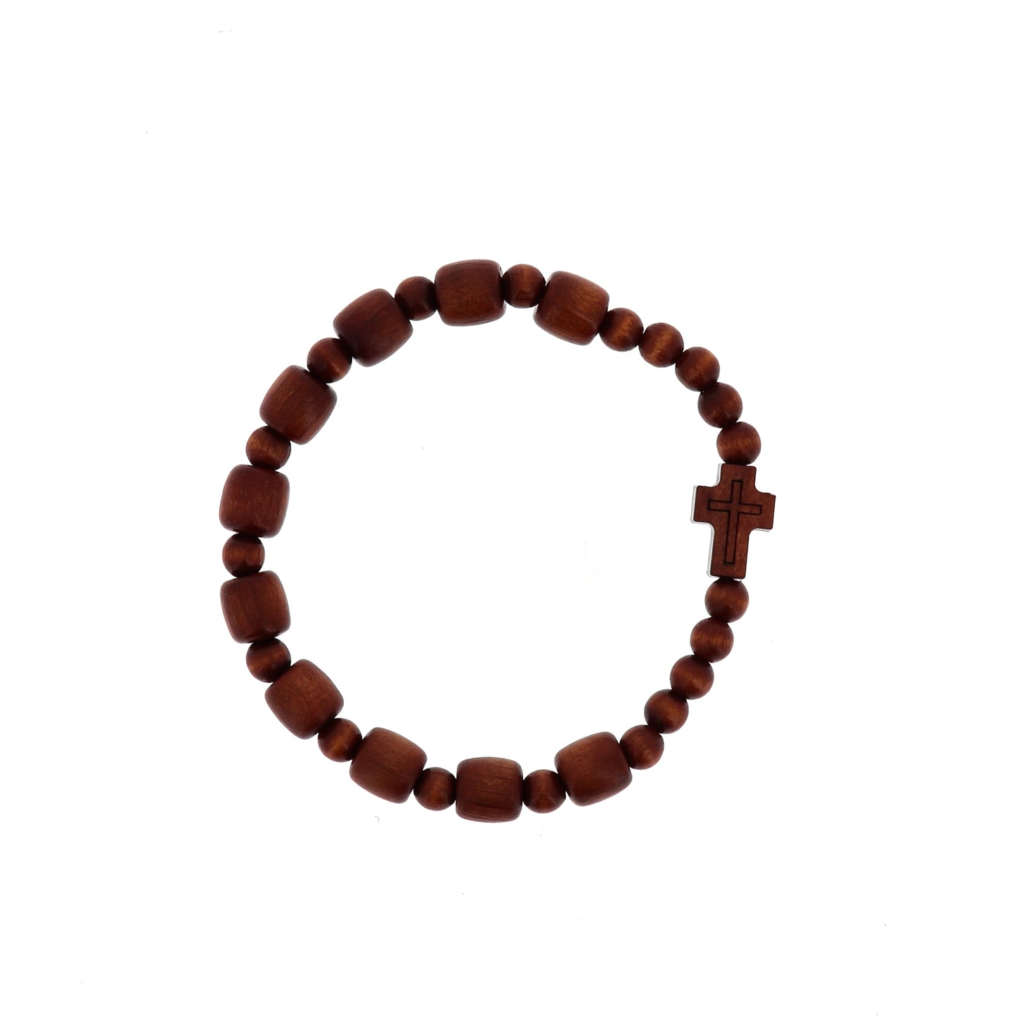 Bracciale decina elastico grani in legno 8 mm