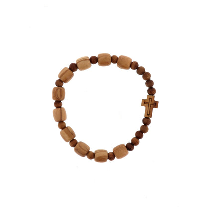Bracciale decina elastico grani in legno 8 mm