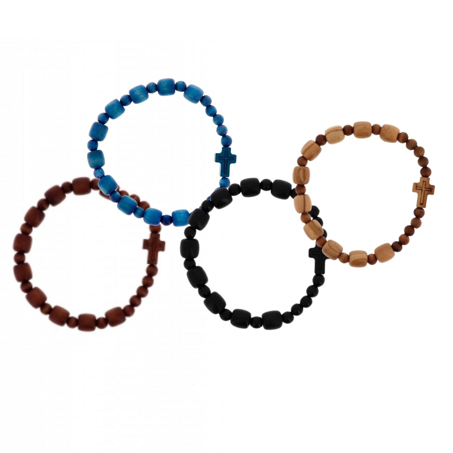Bracciale decina elastico grani in legno 8 mm