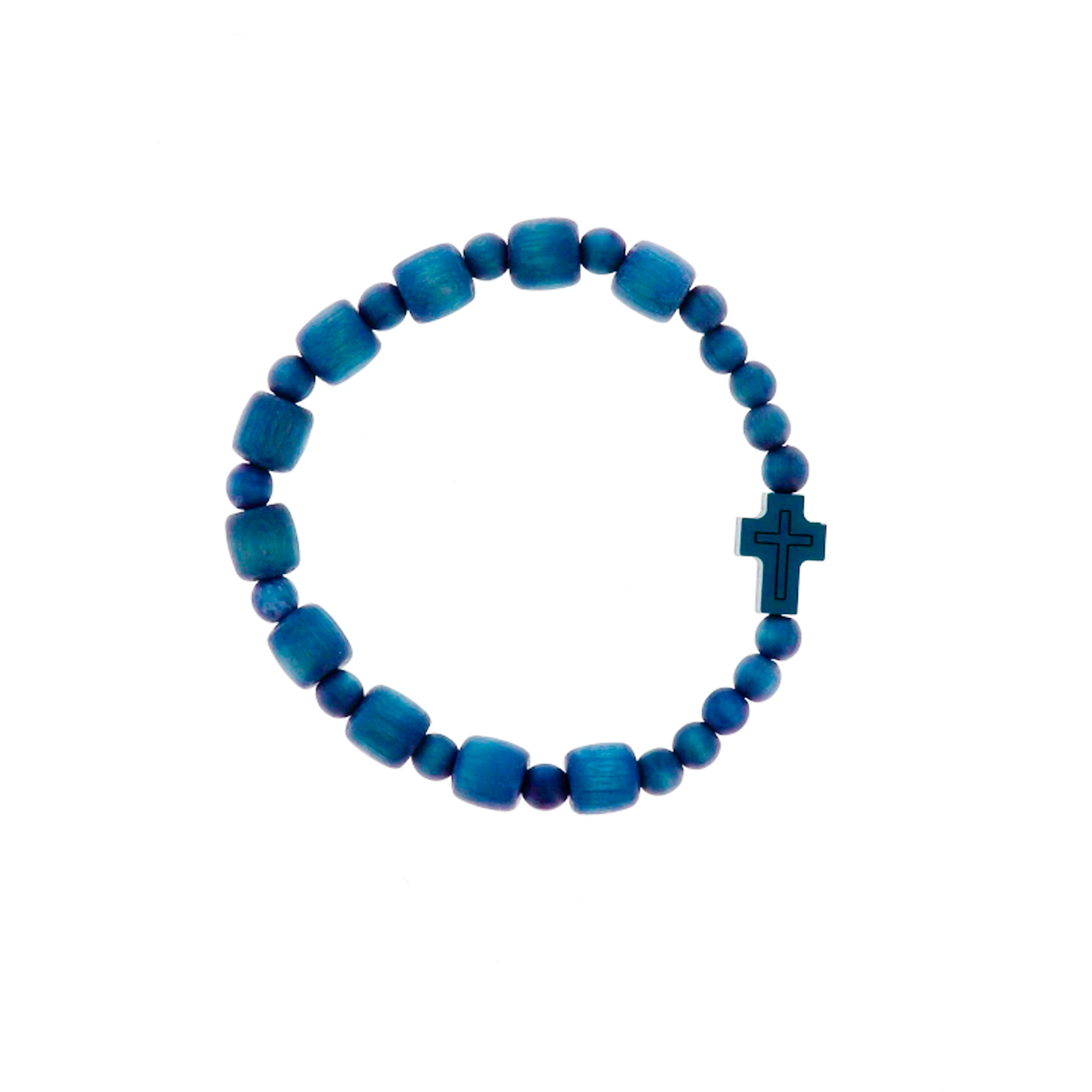 Bracciale decina elastico grani in legno 8 mm