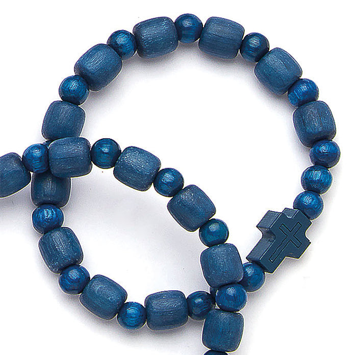 Bracciale decina elastico grani in legno 8 mm