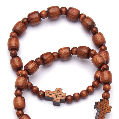 Bracciale decina elastico grani in legno 8 mm