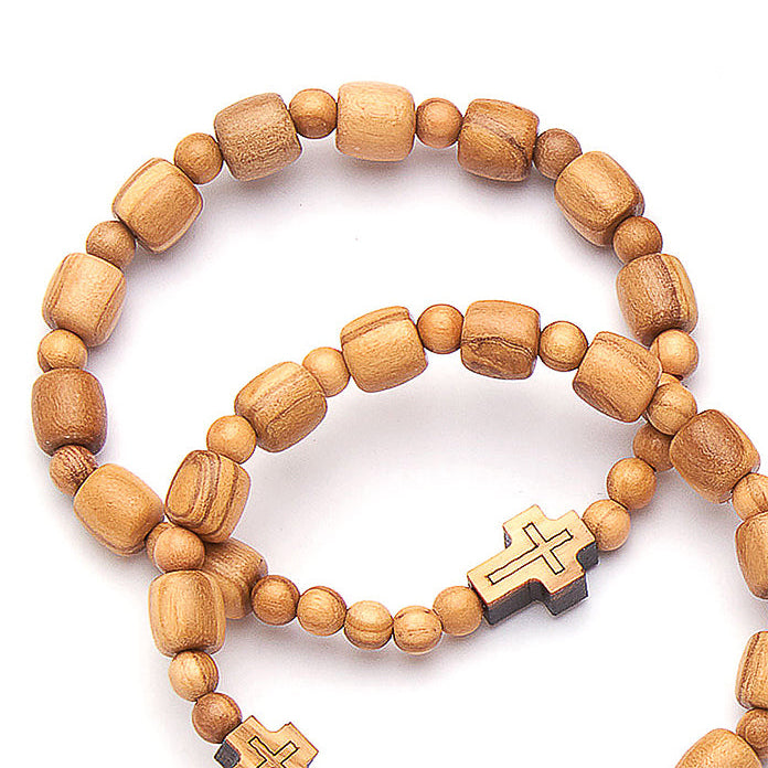Bracciale decina elastico grani in legno 8 mm