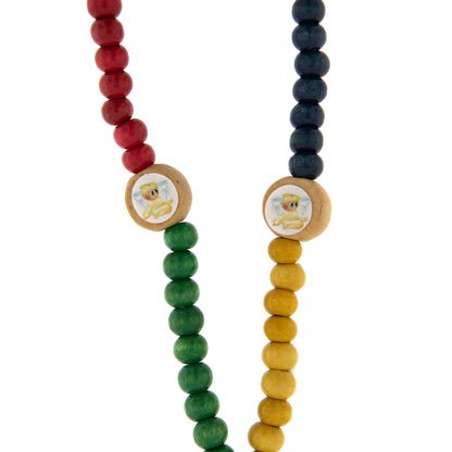 Corona con grani in legno colorato per Bambini, 4 mm