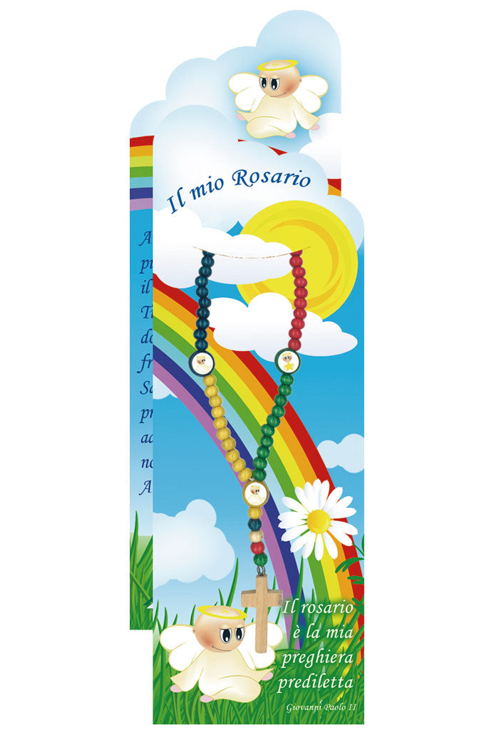 Corona con grani in legno colorato per Bambini, 4 mm