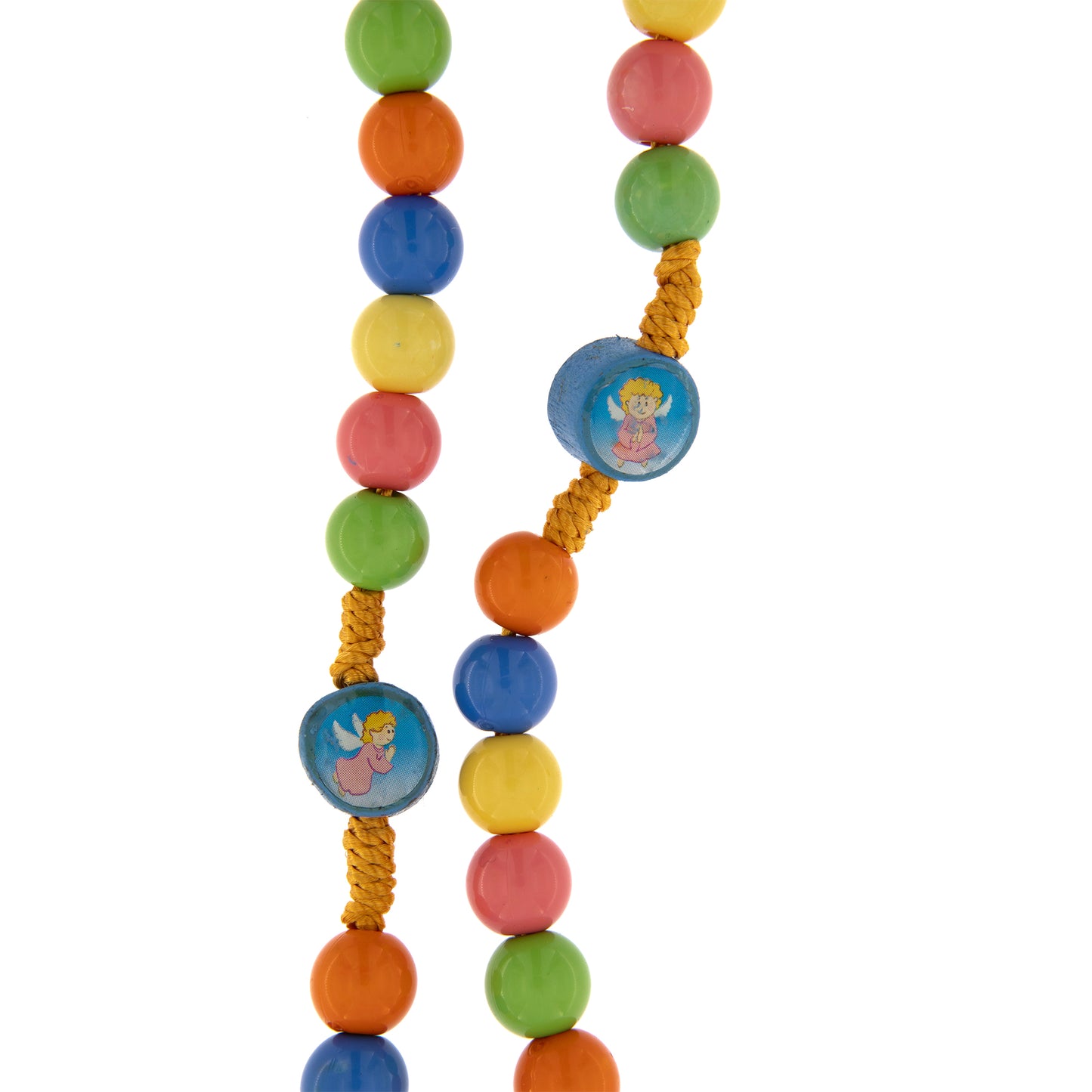 Corona in legno per Bambini, grani  7 mm con scatolina in latta