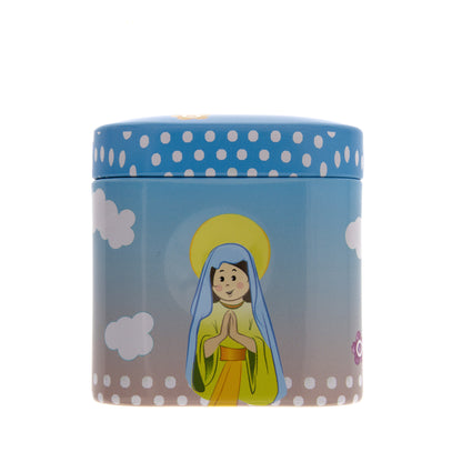 Corona in legno per Bambini, grani  7 mm con scatolina in latta