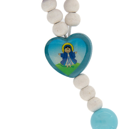 Decina del Rosario in legno per Bambini, grani 10 mm
