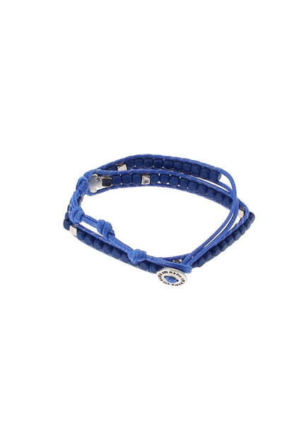 Bracciale Rosario in corda con grani quadrati in legno 5 mm