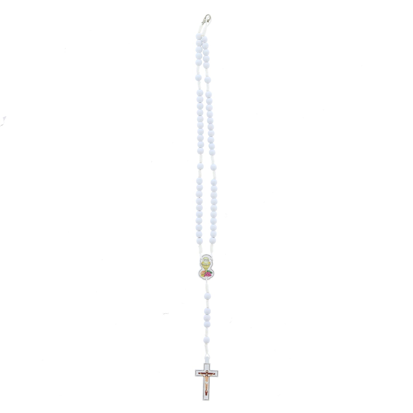 Ricordino Comunione - Corona indossabile grani in legno 6 mm con bustina similpelle