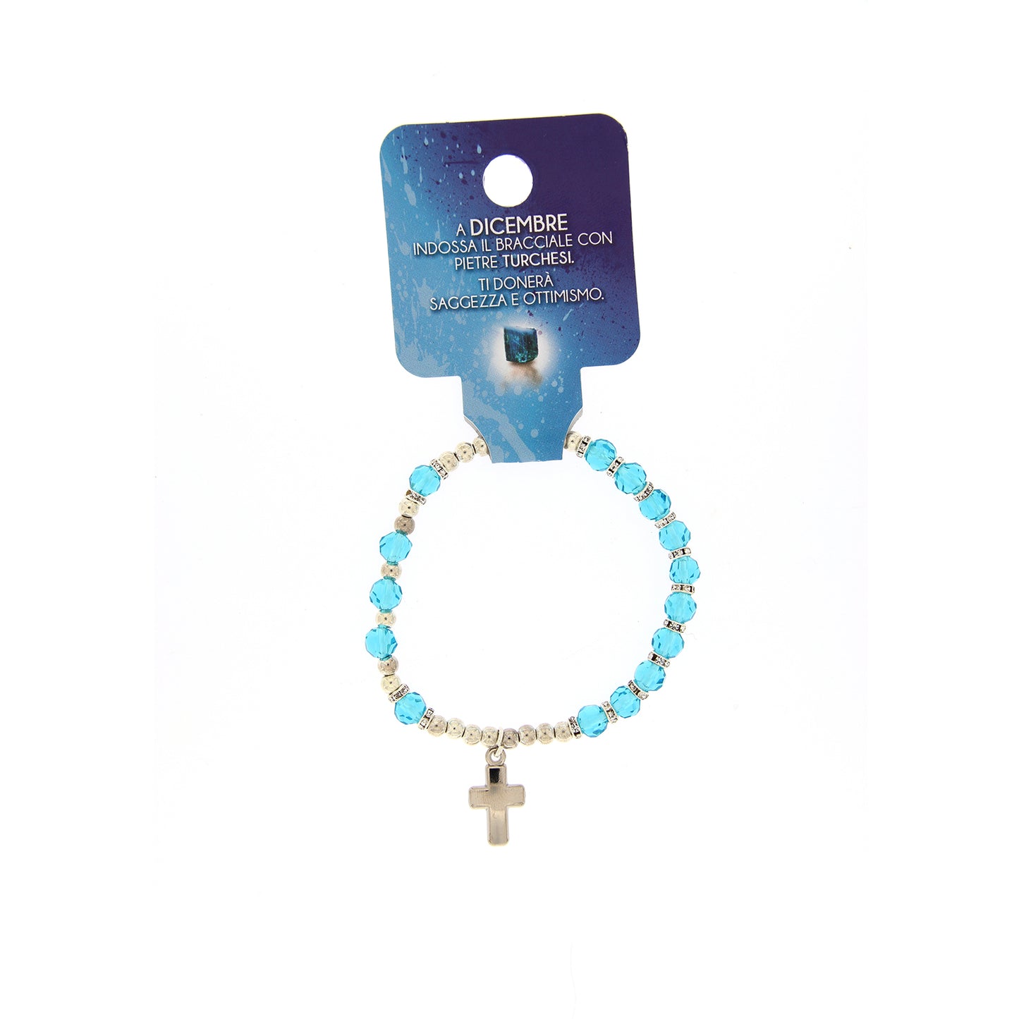 Bracciale del mese dell'anno. Con grani in vetro colorato 5 mm