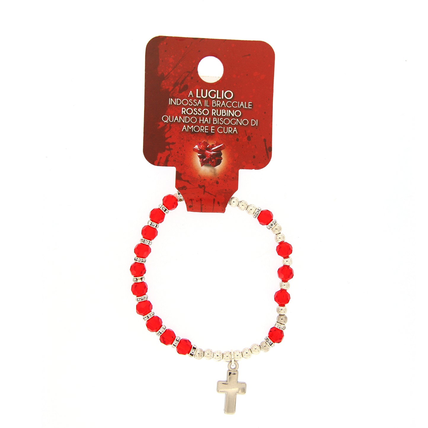 Bracciale del mese dell'anno. Con grani in vetro colorato 5 mm