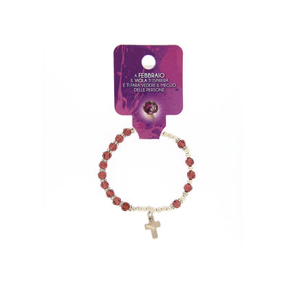 Bracciale del mese dell'anno. Con grani in vetro colorato 5 mm