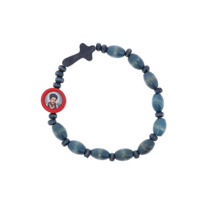 Bracciale elastico Carlo Acutis con immagine e Croce