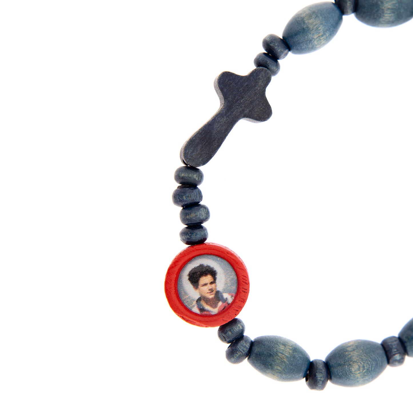 Bracciale elastico Carlo Acutis con immagine e Croce