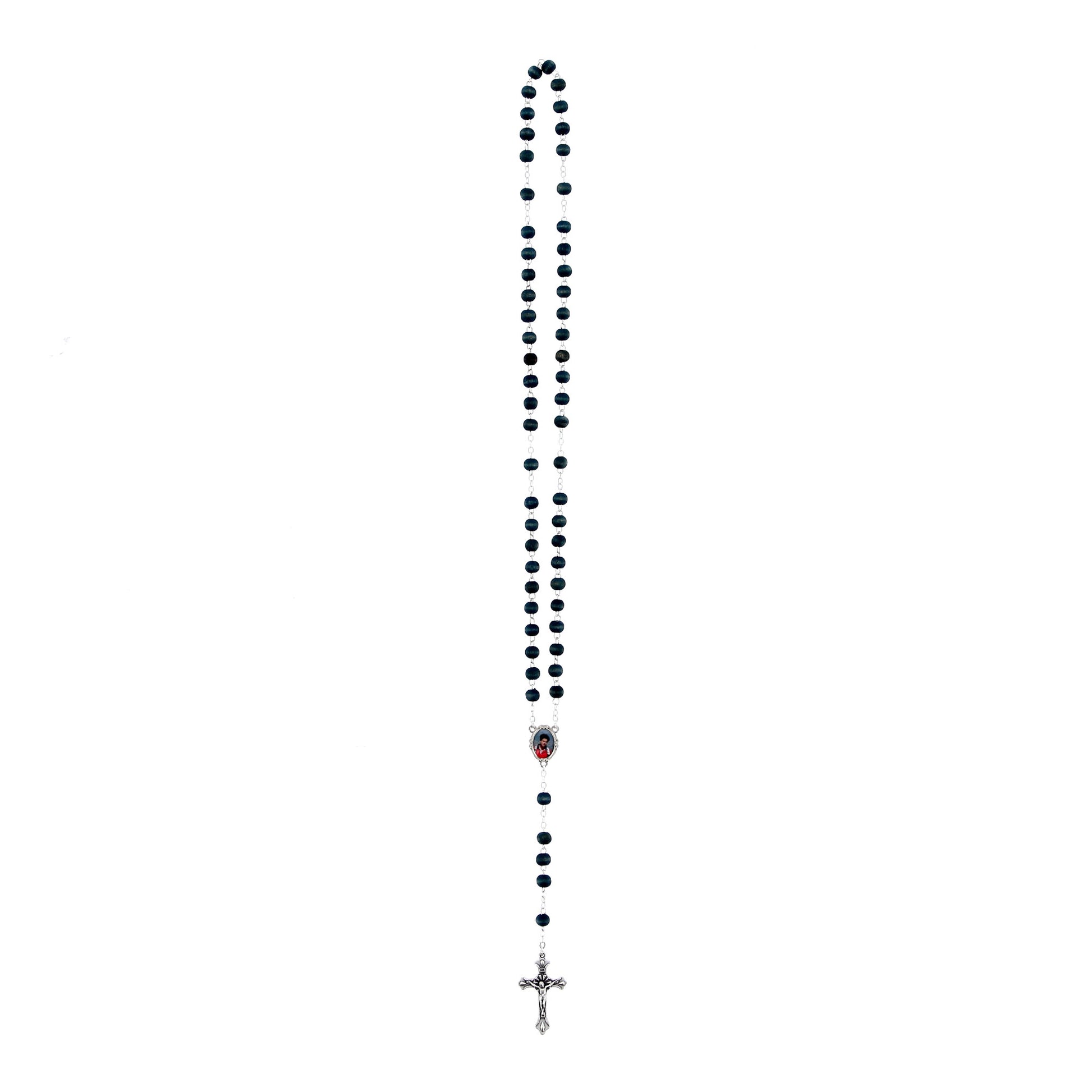 Corona rosario Carlo Acutis al profumo di rosa, grani in legno da 6 mm, completa di scatolina