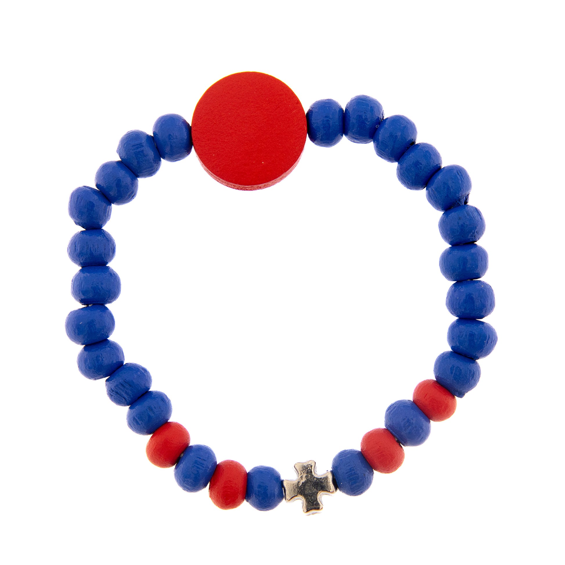 Bracciale elastico per bambini con immagine Carlo Acutis e croce. Con confezione.