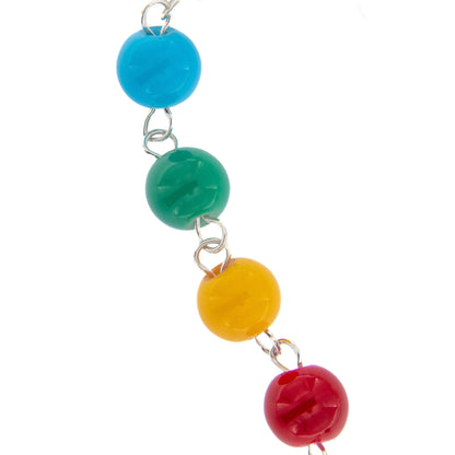 Bracciale decina del Giubileo in vetro laccato e medaglia. Lunghezza 21,5 cm