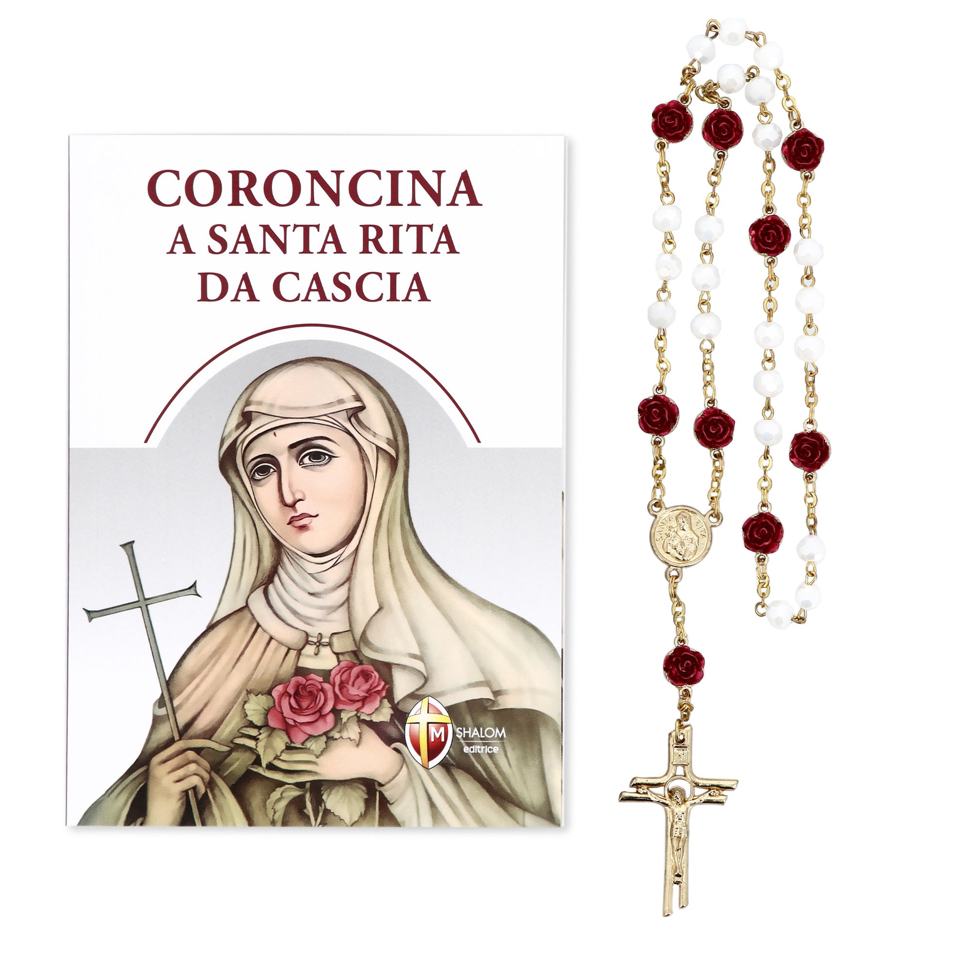 Confezione libro "Coroncina a Santa Rita da Cascia" e Corona a Santa Rita