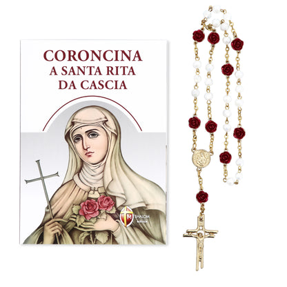 Confezione libro "Coroncina a Santa Rita da Cascia" e Corona a Santa Rita