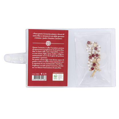 Confezione libro "Coroncina a Santa Rita da Cascia" e Corona a Santa Rita