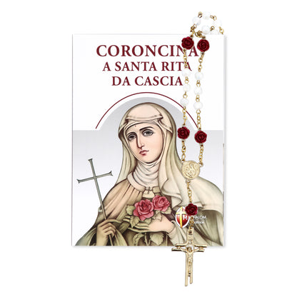Confezione libro "Coroncina a Santa Rita da Cascia" e Corona a Santa Rita