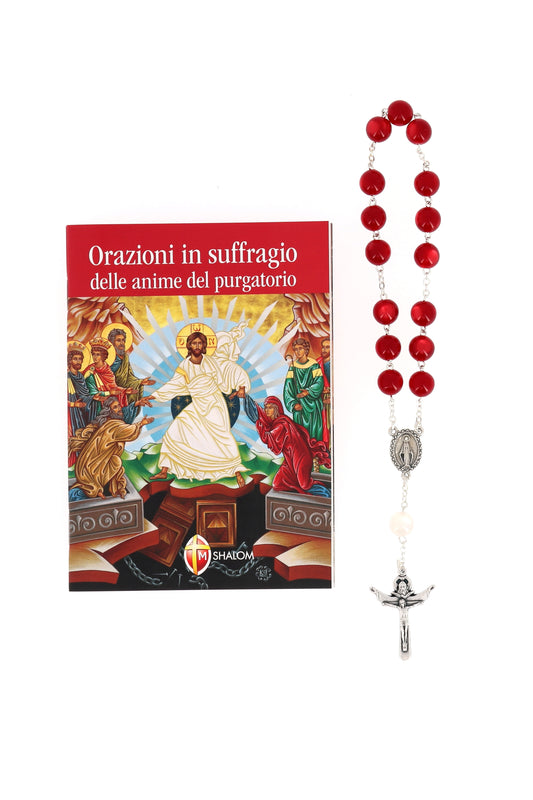 Confezione libro "Orazioni in suffragio delle Anime del Purgatorio" e Coroncina supplica a Gesù per le Anime del Purgatorio