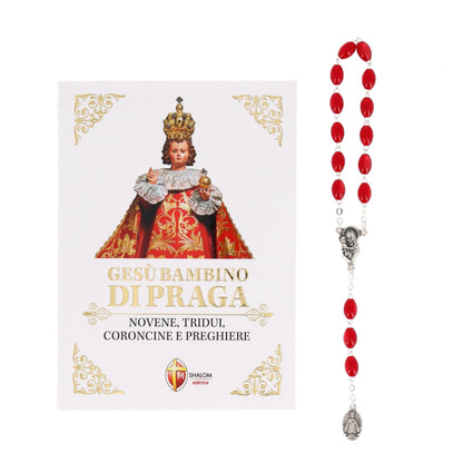 Confezione libro "Novena e Coroncina a Gesù Bambino di Praga" e Corona di Gesù Bambino di Praga