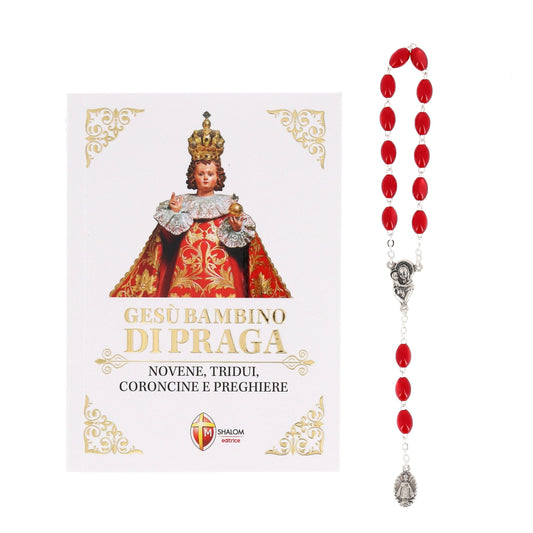 Confezione libro "Novena e Coroncina a Gesù Bambino di Praga" e Corona di Gesù Bambino di Praga