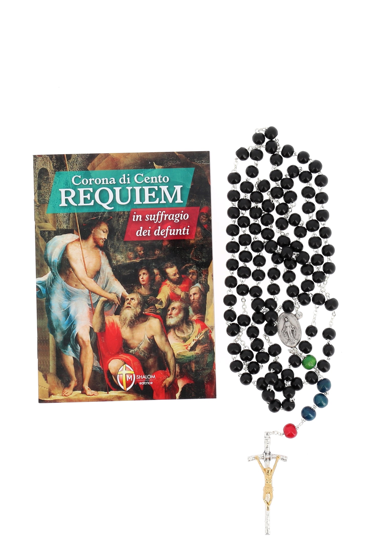 Confezione libro "Corona di Cento Requiem in suffragio dei defunti" e Corona di Cento Requiem