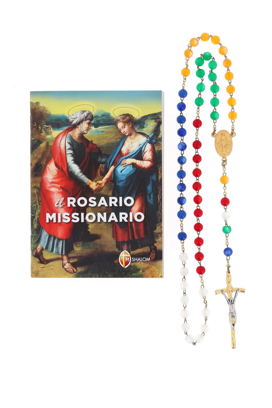 Confezione libro "Il Rosario Missionario" e Corona del Rosario Missionario