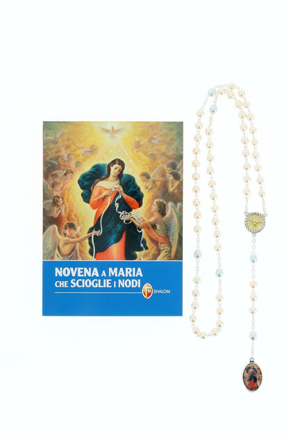 Confezione libro "Novena a Maria che scioglie i nodi" e Corona di Maria che scioglie i nodi