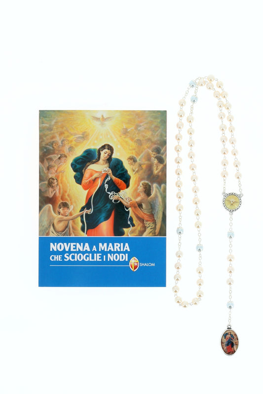 Confezione libro "Novena a Maria che scioglie i nodi" e Corona di Maria che scioglie i nodi