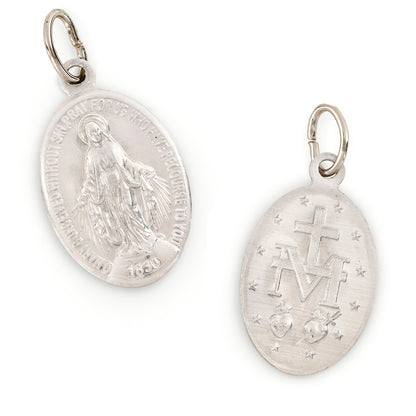 Medaglia Miracolosa in alluminio in lingua inglese. Altezza 2,2 cm